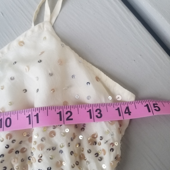 XS Old Navy cream top w sequins - Picture 7 of 13